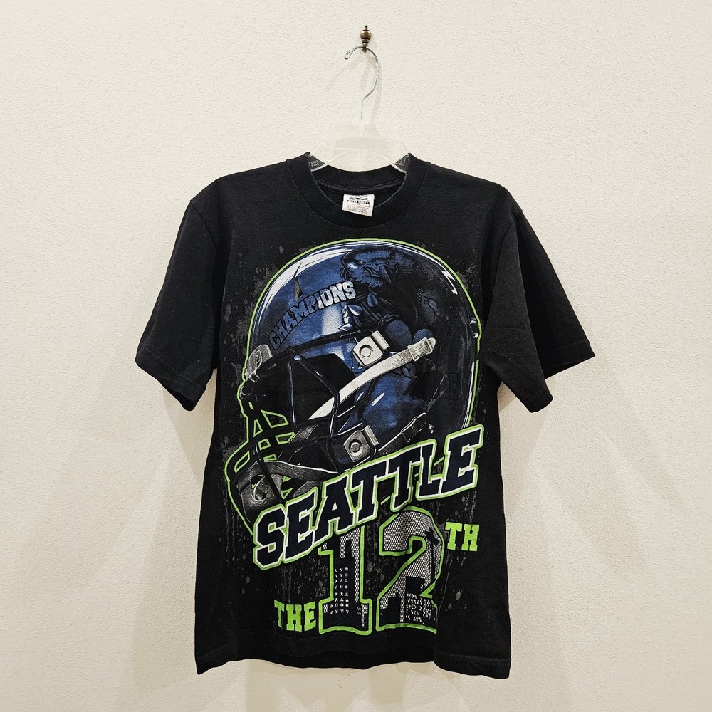 Vtg  Seattle Seahawks The 12th Graphic Sz M Tee  Street Certified By Pro